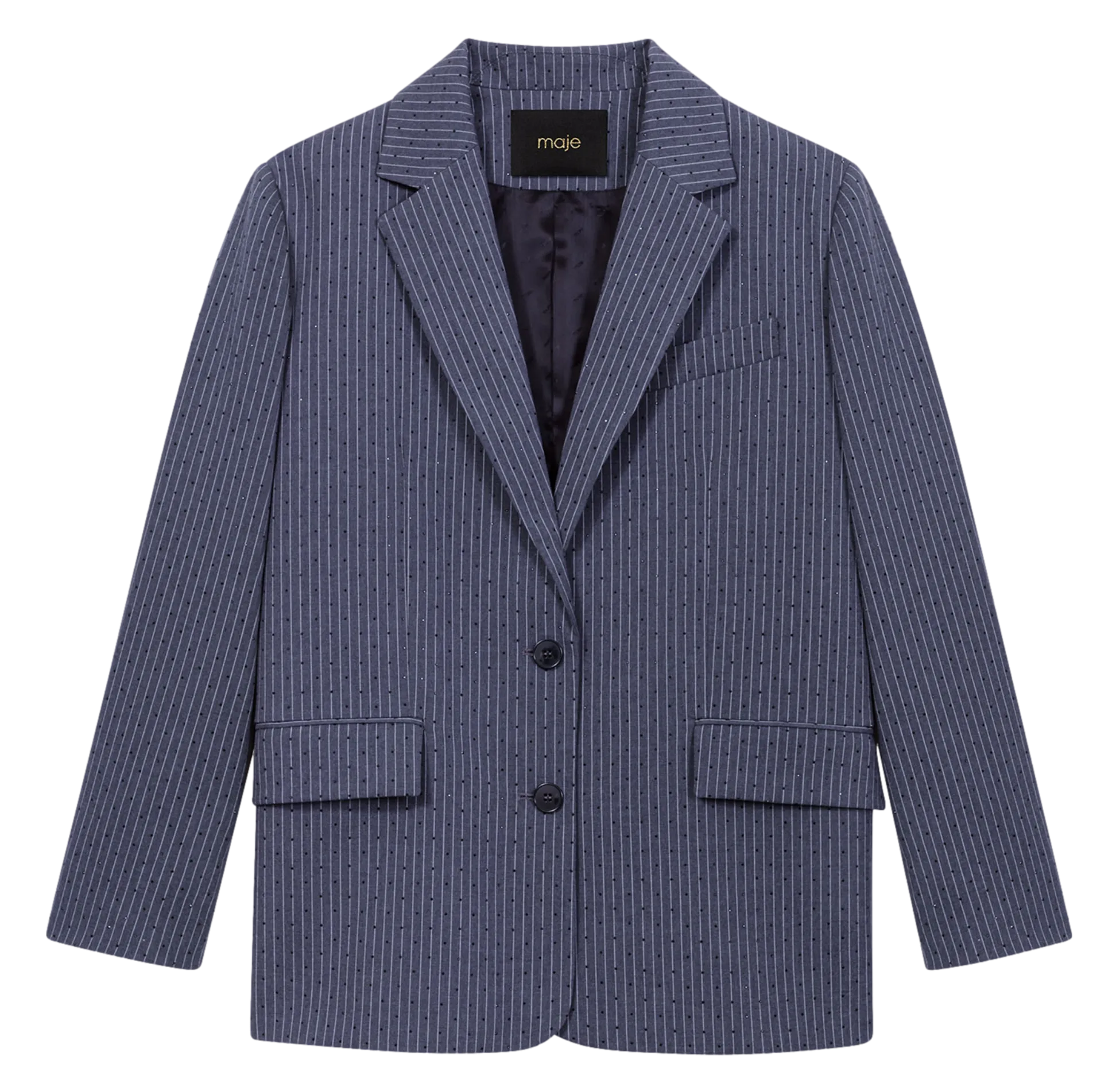 Chaqueta de traje recta a rayas en rayado