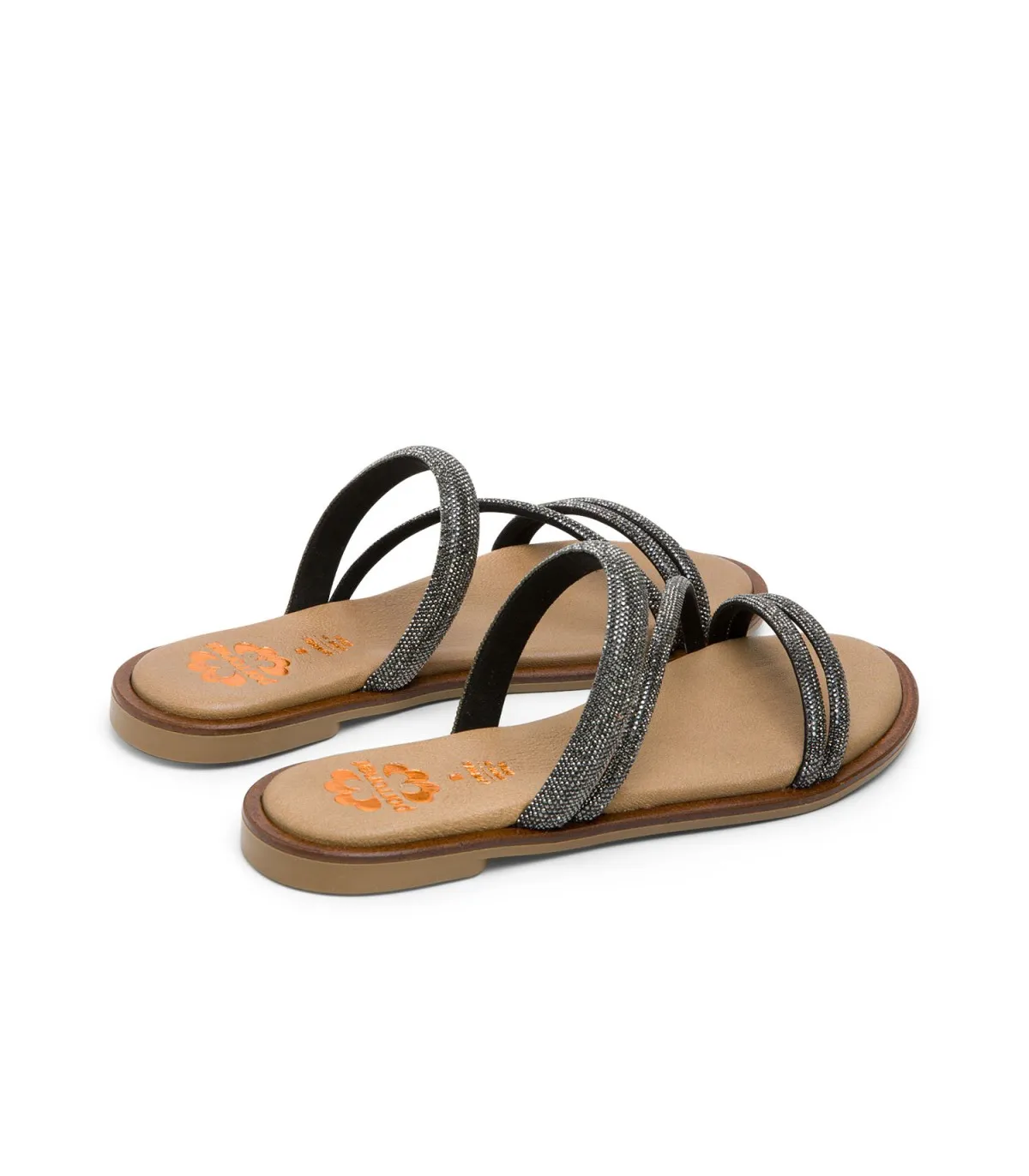 Sandalia Plana Color Plomo Caitlin